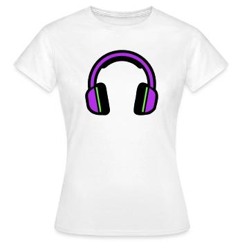 Musik Kopfhoerer Silhouette - Frauen T-Shirt - Weiß - Vorne - AI Model Female 172 dark (172cm)
