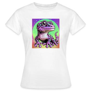 Gecko - Frauen T-Shirt - Weiß - Vorne - AI Model Female 172 dark (172cm)
