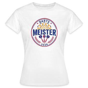 Champion de fléchettes 2026, Maillot gagnant, sweat à capuche, casquette, sac - T-shirt Femme - blanc - Devant - AI Model Female 172 dark (172cm)