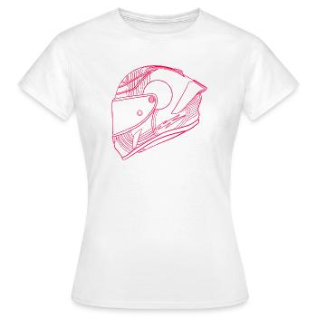 Casque rose néon - Visière - T-shirt Femme - blanc - Devant - AI Model Female 172 dark (172cm)