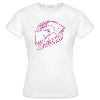 Neon Pink Helmet - Visor - Women's T-Shirt - white - Front - AI Model Female 172 dark (172cm)
