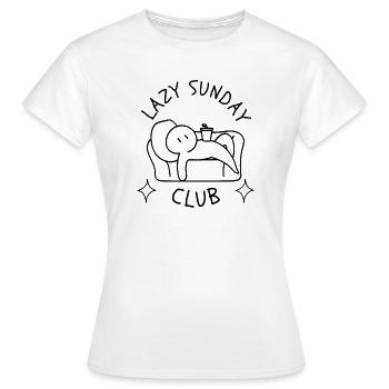 Lazy Sunday Club Couch Potato Weekend Vibes - Women's T-Shirt - white - Front - AI Model Female 172 dark (172cm)