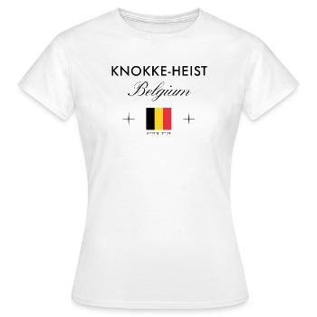 Knokke Heist Belgien Koordinaten Reise Souvenir - Frauen T-Shirt - Weiß - Vorne - AI Model Female 172 dark (172cm)