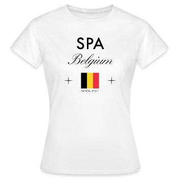 Spa Belgium Coordinates Travel Souvenir - Women's T-Shirt - white - Front - AI Model Female 172 dark (172cm)