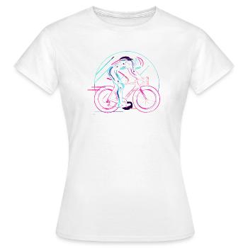 Steampunk cycliste - T-shirt Femme - blanc - Devant - AI Model Female 172 dark (172cm)