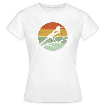 Oiseau pie animal - T-shirt Femme - blanc - Devant - AI Model Female 172 dark (172cm)