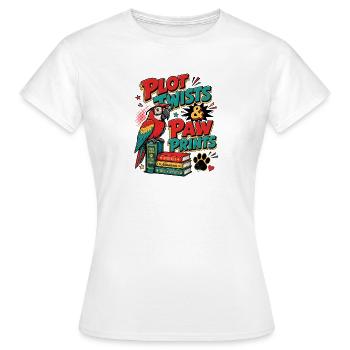 Bücher & Haustiere Papagei Leser Geschenk - Frauen T-Shirt - Weiß - Vorne - AI Model Female 172 dark (172cm)