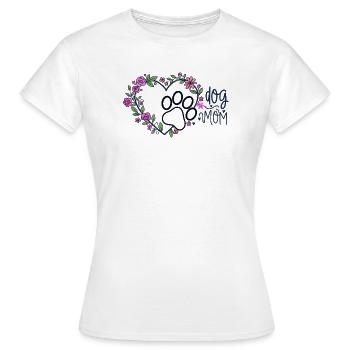 Flower Heart Dog Mom - Women's T-Shirt - white - Front - AI Model Female 172 dark (172cm)