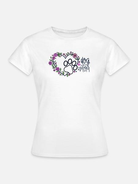 Blumenherz Hundemama - Frauen T-Shirt - Weiß