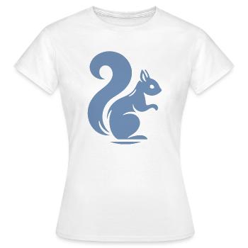 Silhouette minimaliste d’écureuil avec noix - T-shirt Femme - blanc - Devant - AI Model Female 172 dark (172cm)