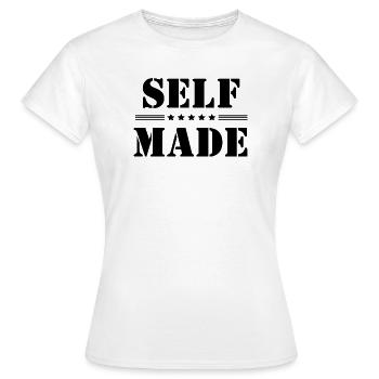 Self-Made Stencil Stars Success Motivation - T-shirt Femme - blanc - Devant - AI Model Female 172 dark (172cm)