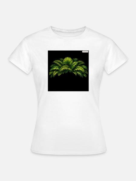 Palmenblätter Neonkontrast - Frauen T-Shirt - Weiß