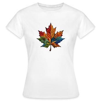 Feuille arc-en-ciel avec motifs botaniques - T-shirt Femme - blanc - Devant - AI Model Female 172 dark (172cm)