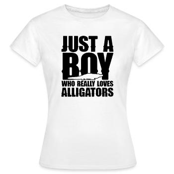 Juste un garçon qui aime vraiment les alligators - T-shirt Femme - blanc - Devant - AI Model Female 172 dark (172cm)