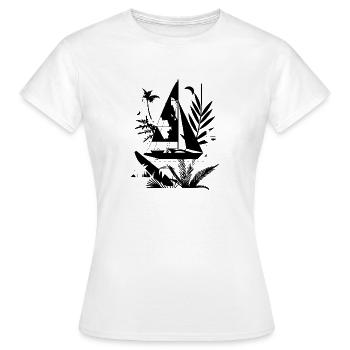 Look de dessin animé de voilier - T-shirt Femme - blanc - Devant - AI Model Female 172 dark (172cm)