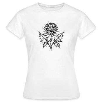 Distelblüte - Frauen T-Shirt - Weiß - Vorne - AI Model Female 172 dark (172cm)