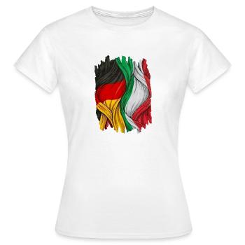 Fiers du drapeau allemand et italien - T-shirt Femme - blanc - Devant - AI Model Female 172 dark (172cm)