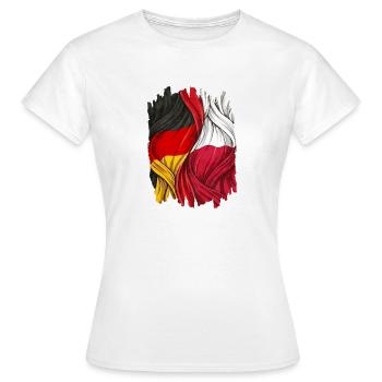 Stolz auf die Deutschland und Polen Flagge - Frauen T-Shirt - Weiß - Vorne - AI Model Female 172 dark (172cm)