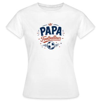 T-Shirt Papa Fußballer Geschenk Humor - Frauen T-Shirt - Weiß - Vorne - AI Model Female 172 dark (172cm)