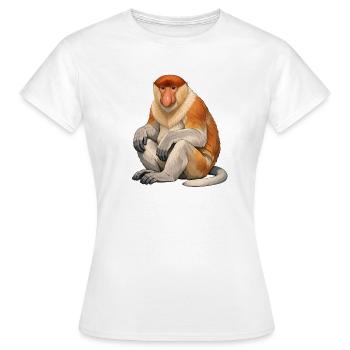 Singe trompide - T-shirt Femme - blanc - Devant - AI Model Female 172 dark (172cm)