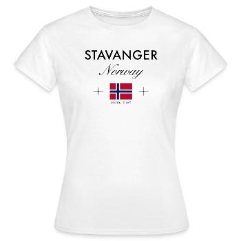 Stavanger Norvège Coordonnées Souvenir de voyage - T-shirt Femme - blanc - Devant - AI Model Female 172 dark (172cm)