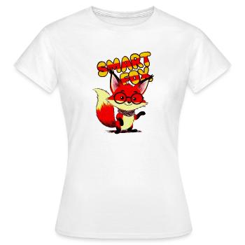 Lunettes de dessin animé Renard Intelligent - T-shirt Femme - blanc - Devant - AI Model Female 172 dark (172cm)