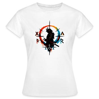 Silhouette de la roue chromatique dans Ink Splash - T-shirt Femme - blanc - Devant - AI Model Female 172 dark (172cm)