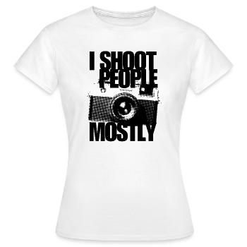 Ich fotografiere meistens Leute, Fotografen, Kamerahumor, - Frauen T-Shirt - Weiß - Vorne - AI Model Female 172 dark (172cm)