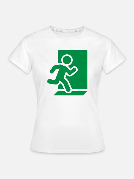 Notausgang Running Man Solid-Safety-Symbol - Frauen T-Shirt - Weiß