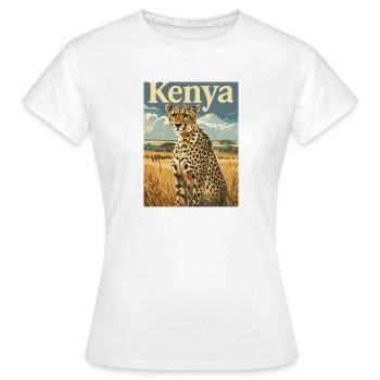  Kenia Safari Abenteuer Gepard Savanne Natur - Frauen T-Shirt - Weiß - Vorne - AI Model Female 172 dark (172cm)