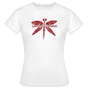 Gartengöttin Libellenflügel - Frauen T-Shirt - Weiß - Vorne - AI Model Female 172 dark (172cm)