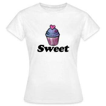 Cœur de cupcake aquarelle pastel - T-shirt Femme - blanc - Devant - AI Model Female 172 dark (172cm)