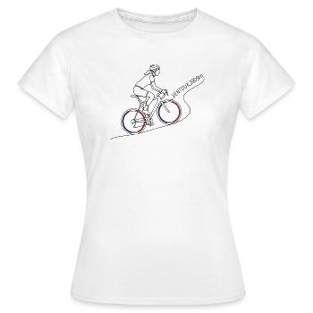 Mont Ventoux 1909m Minimalistische Linienkunst - Frauen T-Shirt - Weiß - Vorne - AI Model Female 172 dark (172cm)