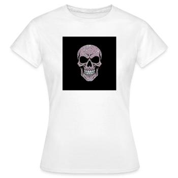 Glitzernder Totenschädel auf Schwarz - Frauen T-Shirt - Weiß - Vorne - AI Model Female 172 dark (172cm)