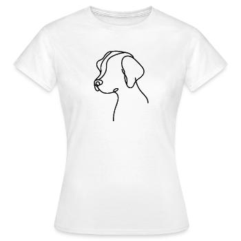 Hund mit Schlappohren Skizze – süßes Tiermotiv - Frauen T-Shirt - Weiß - Vorne - AI Model Female 172 dark (172cm)