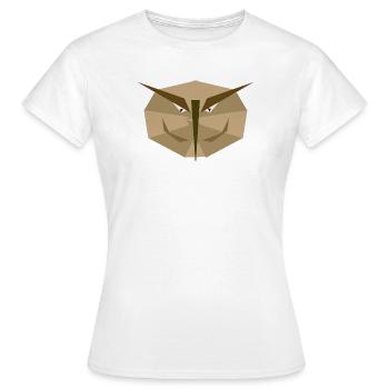 Masque de hibou en tons terreux - T-shirt Femme - blanc - Devant - AI Model Female 172 dark (172cm)