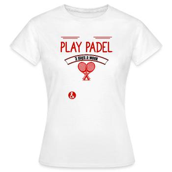 Padel-Süchtiges Zitat - Frauen T-Shirt - Weiß - Vorne - AI Model Female 172 dark (172cm)