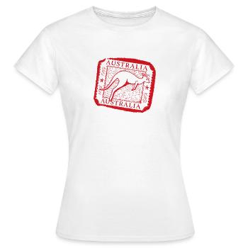Australischer Känguru-Stempeldruck - Frauen T-Shirt - Weiß - Vorne - AI Model Female 172 dark (172cm)