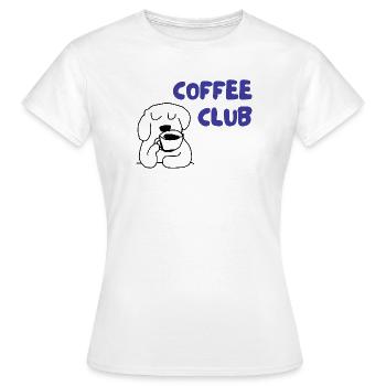 Illustration de chien du Coffee Club - T-shirt Femme - blanc - Devant - AI Model Female 172 dark (172cm)