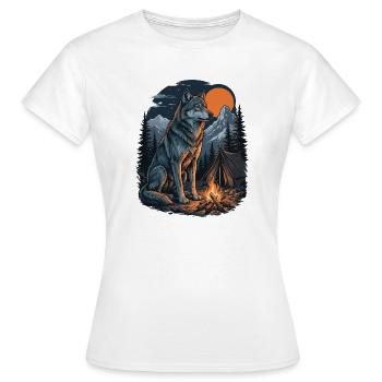 Loup de randonnée - Aventure en plein air - T-shirt Femme - blanc - Devant - AI Model Female 172 dark (172cm)