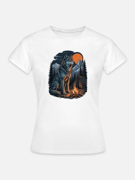 Hiking Wolf – Outdoor-Abenteuer - Frauen T-Shirt - Weiß