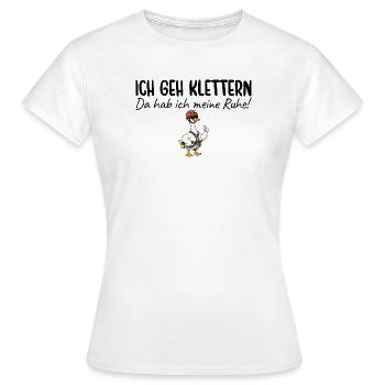 Klettern Da hab ich meine Ruhe - Frauen T-Shirt - Weiß - Vorne - AI Model Female 172 dark (172cm)