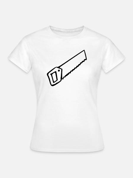 Säge Werkzeug Geschenk Handwerker Geschenk Einzug - Frauen T-Shirt - Weiß