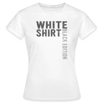 Weißes Shirt Black Edition - Frauen T-Shirt - Weiß - Vorne - AI Model Female 172 dark (172cm)