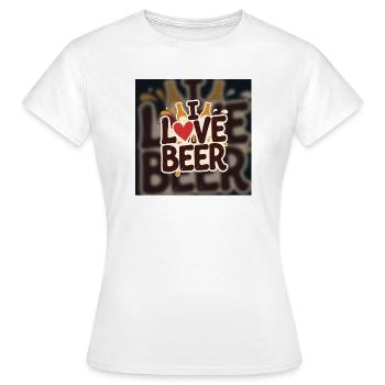 I Love Beer Heart Logo - Women's T-Shirt - white - Front - AI Model Female 172 dark (172cm)
