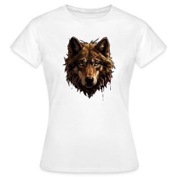 Wolf - Frauen T-Shirt - Weiß - Vorne - AI Model Female 172 dark (172cm)