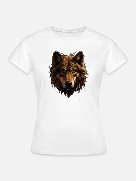 Wolf - Frauen T-Shirt - Weiß