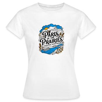 Paris des Prairies Saskatoon, Saskatchewan - T-shirt Femme - blanc - Devant - AI Model Female 172 dark (172cm)