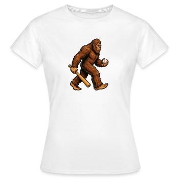 Baseball Bigfoot Sasquatch Lustiger Bigfoot Baseba - Frauen T-Shirt - Weiß - Vorne - AI Model Female 172 dark (172cm)