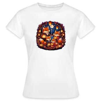 Fox Family Lantern Festival - Women's T-Shirt - white - Front - AI Model Female 172 dark (172cm)